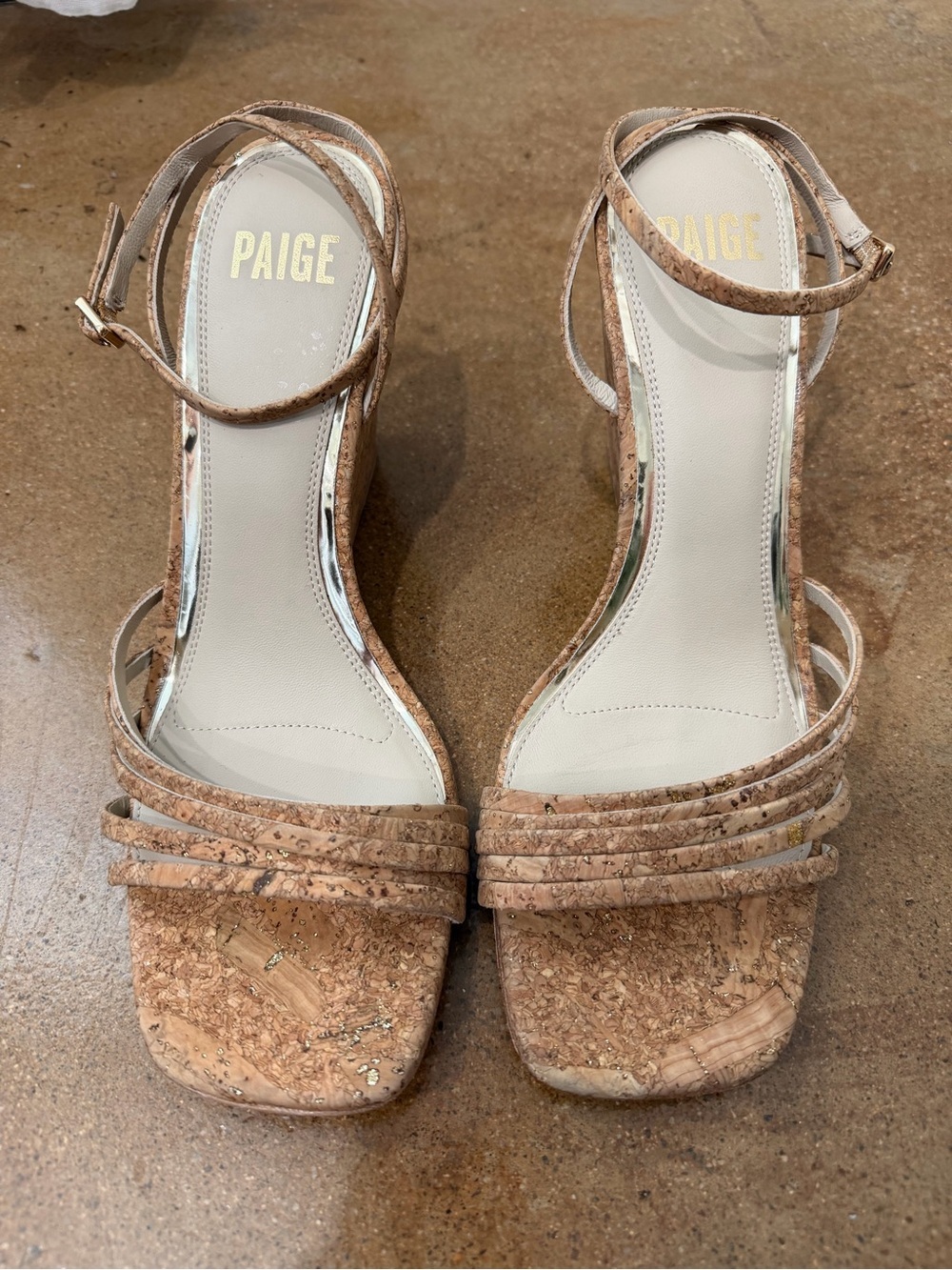 PAIGE Shelby Cork Wedge Sandals Size 10 NWOT Strappy Resort Summer - Picture 2 of 6